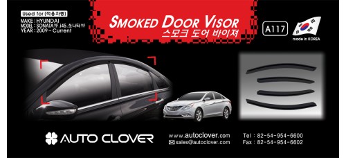 AUTOCLOVER SMOKED DOOR VISOR SET FOR HYUNDAI SONATA 2009-15 MNR