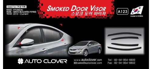 AUTOCLOVER SMOKED DOOR VISOR HYUNDAI ELANTRA 2010-15