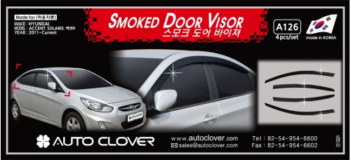 AUTOCLOVER SMOKED DOOR VISOR HYUNDAI ACCENT 2011-15