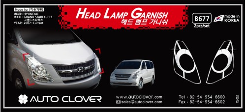 AUTOCLOVER HEAD LAMP GARNISH SET FOR GRAND STAREX 2007-15 MNR