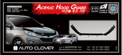 acrylic hood guard for hyundai tucson ix35 2009-15