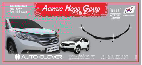 autoclover acrylic hood guard set honda crv 2012-15