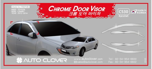 CHROME DOOR VISOR SET FOR TOYOTA CAMRY 2012-14