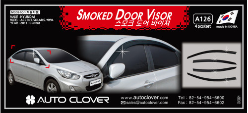 autoclover smoked door visor hyundai accent 2011-15