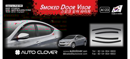 autoclover smoked door visor hyundai elantra 2010-15