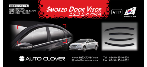 autoclover smoked door visor hyundai sonata 2009-15