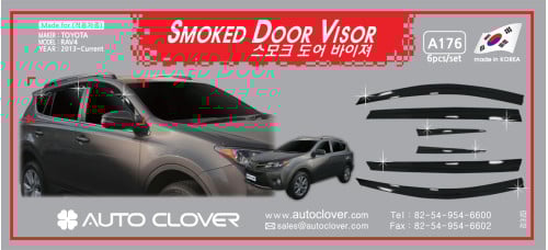 autoclover smoked door visor set toyota rav4 2013-15