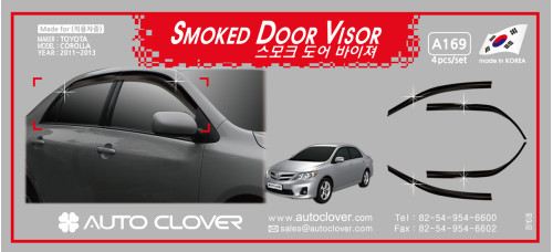 autoclover smoked door visor toyota corolla 2011-13