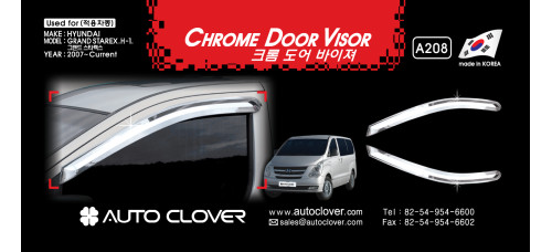 chrome door visor set for grand starex iload 2009-15