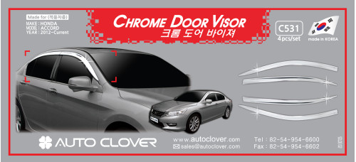 chrome door visor set for honda accord 2012-15