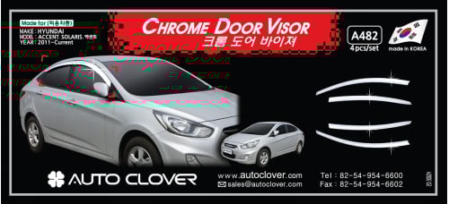 chrome door visor set for hyundai accent 2011-15