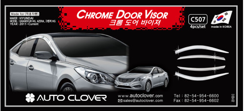 chrome door visor set for hyundai grandeur hg 2011-15