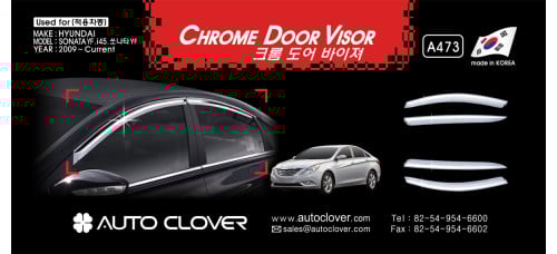 chrome door visor set for hyundai sonata 2009-15