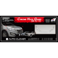 chrome hood guard set for hyundai santa fe 2012-15