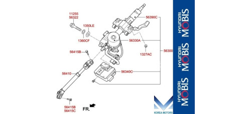 mobis steering column shaft hyundai elantra 2010-15 mobis steering column shaft hyundai elantra 2010-15
