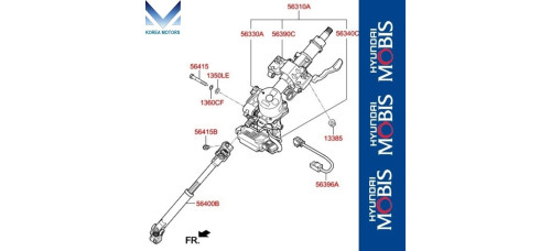 mobis steering column shaft hyundai ioniq 2016-19