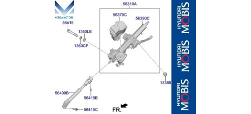 mobis steering column shaft hyundai sonata 2018-23