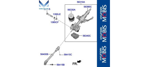 mobis steering column shaft set hyundai venue 2019-23 mobis steering column shaft set hyundai venue 2019-23