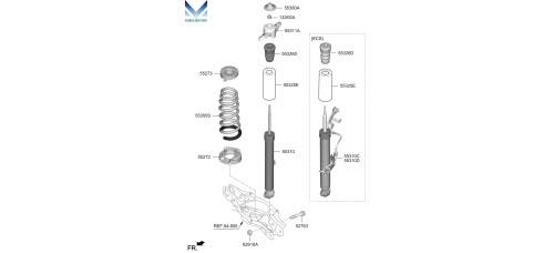 mobis rear shock absorbers for kia stinger 2017-20
