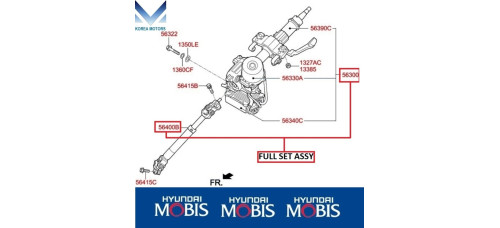 mobis column assy-steering hyundai veloster 2011-18