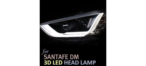autolamp 3d led headlights hyundai santa fe dm - 2012-15