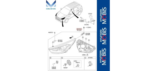 mobis headlamp set for hyundai tucson ix 2013-15y