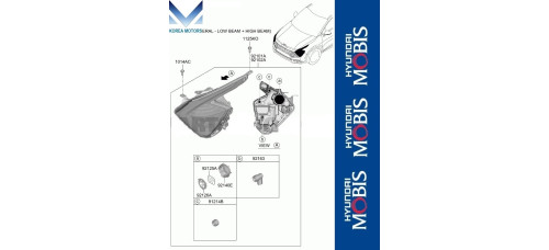 mobis headlamp assy set for kia sportgae 2021-25