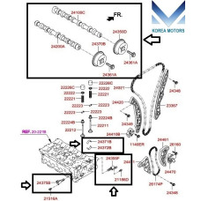 MOBIS CAMSHAFT EX IN KIT G4KE ENGINES HYUNDAI KIA 2007-20