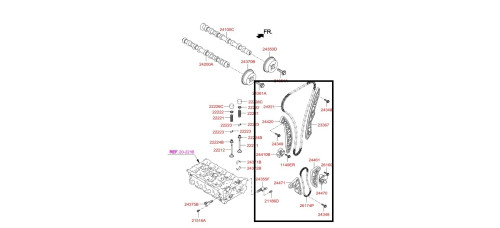 mobis timing chain kit for g4ke engines hyundai kia 2007-20