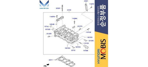 mobis head cylinder engine g4lc hyundai kia 2014-23