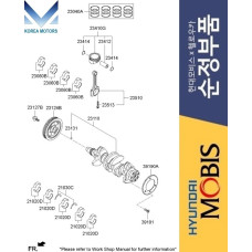 MOBIS CRANKSHAFT PISTON KIT G4NE HEV HYUNDAI KIA 2011-15