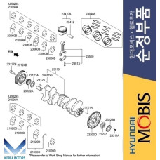 MOBIS CRANKSHAFT AND PISTONS SET G6DB HYUNDAI KIA 2006-10