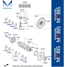 MOBIS CRANKSHAFT PISTONS KIT D4HA ENGINES HYUNDAI KIA 2009-20