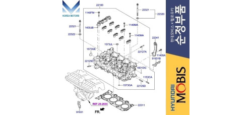 mobis head cylinder engine t-gdi g4ld hyundai kia 2016-23