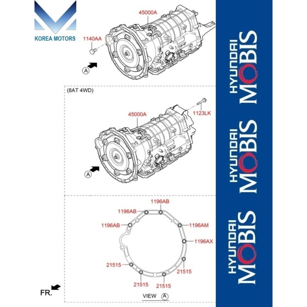 MOBIS TRANSMISSION A8LR1 G4KL G6DP KIA STINGER 2017-24