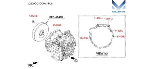 mobis коробка автомат 6-ст для hyundai santa fe 2015-18