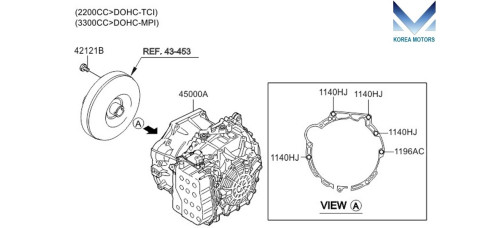 new transmission at-6 4wd set kia sorento r 2014-17